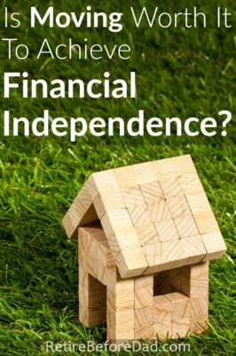 Does it make sense to move somewhere cheap to achieve financial independence sooner? It's not an option for everybody, but leaving an expensive city for a cheaper one can have a big impact on your retirement aspirations.