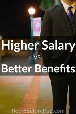 When comparing higher salary vs. better benefits in a career decision, pay attention to hidden costs such as high health care premiums and 401k fees. 
