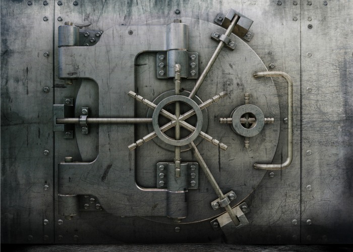 A bank vault providing financial security.