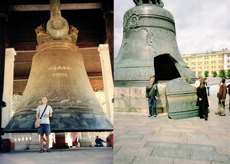 Picture of RBD at the Mingun bell and the Tsar Bell. 