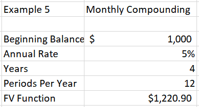 Example 5 - monthly compounding example