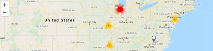 Marketplace map view.