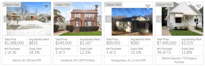 Portfolios - four example listings