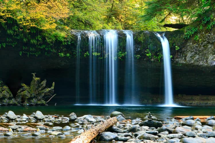 Photo of waterfall. Living a single income lifestyle with multiple income streams. 