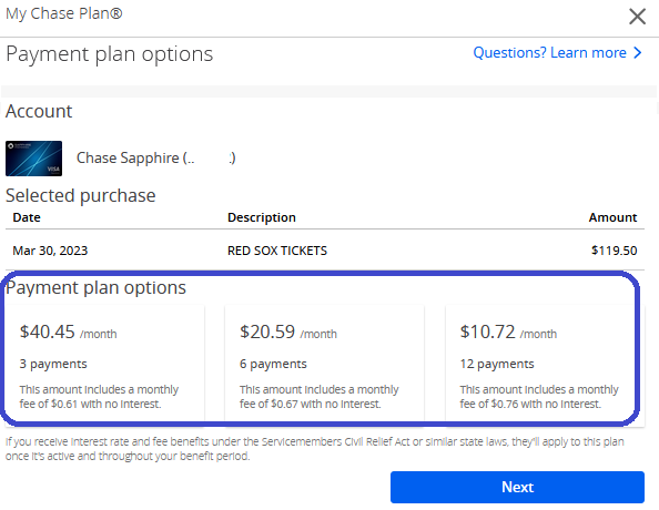 My Chase Plan Fee Explained and Free Calculator