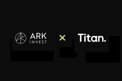 Image of ARK Invest + Titan Invest partnership logos. Venture capital investing for retail investors. 