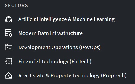 Sector list of areas where the Fund is investing. 