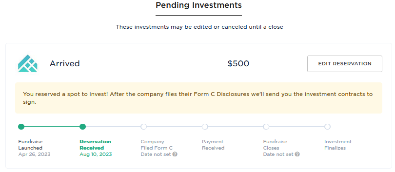 A look at my pending equity crowdfunding investment in Arrived homes. 