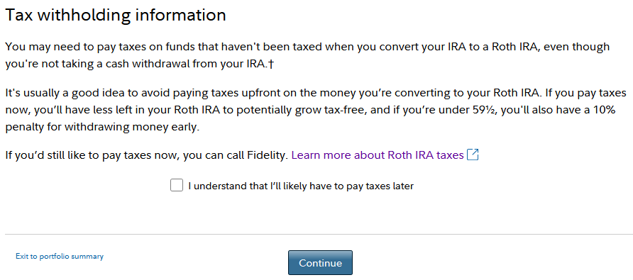 Tax withholding information and acknowledgement. 