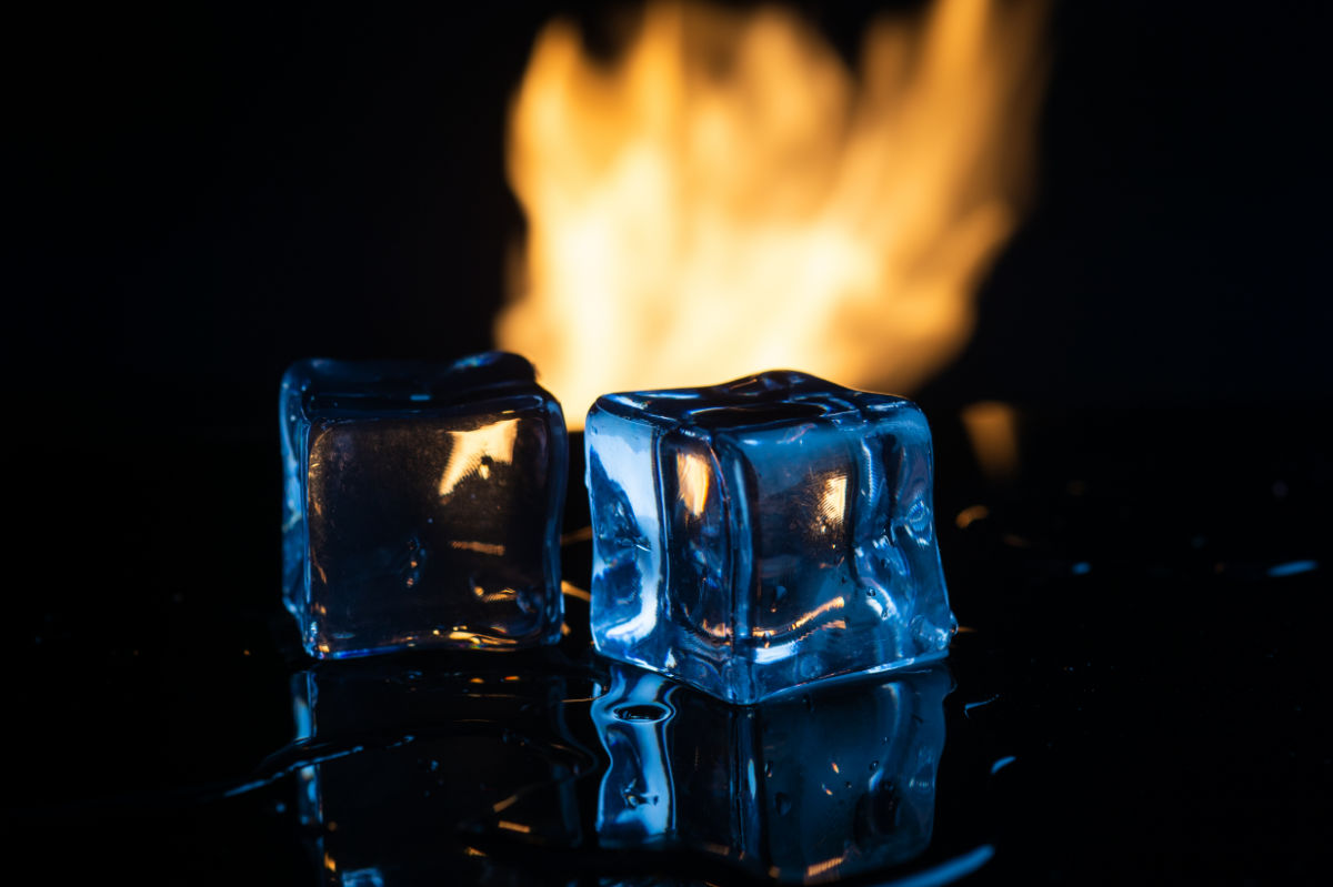 Image of ICE on FIRE. Fire and ice. 