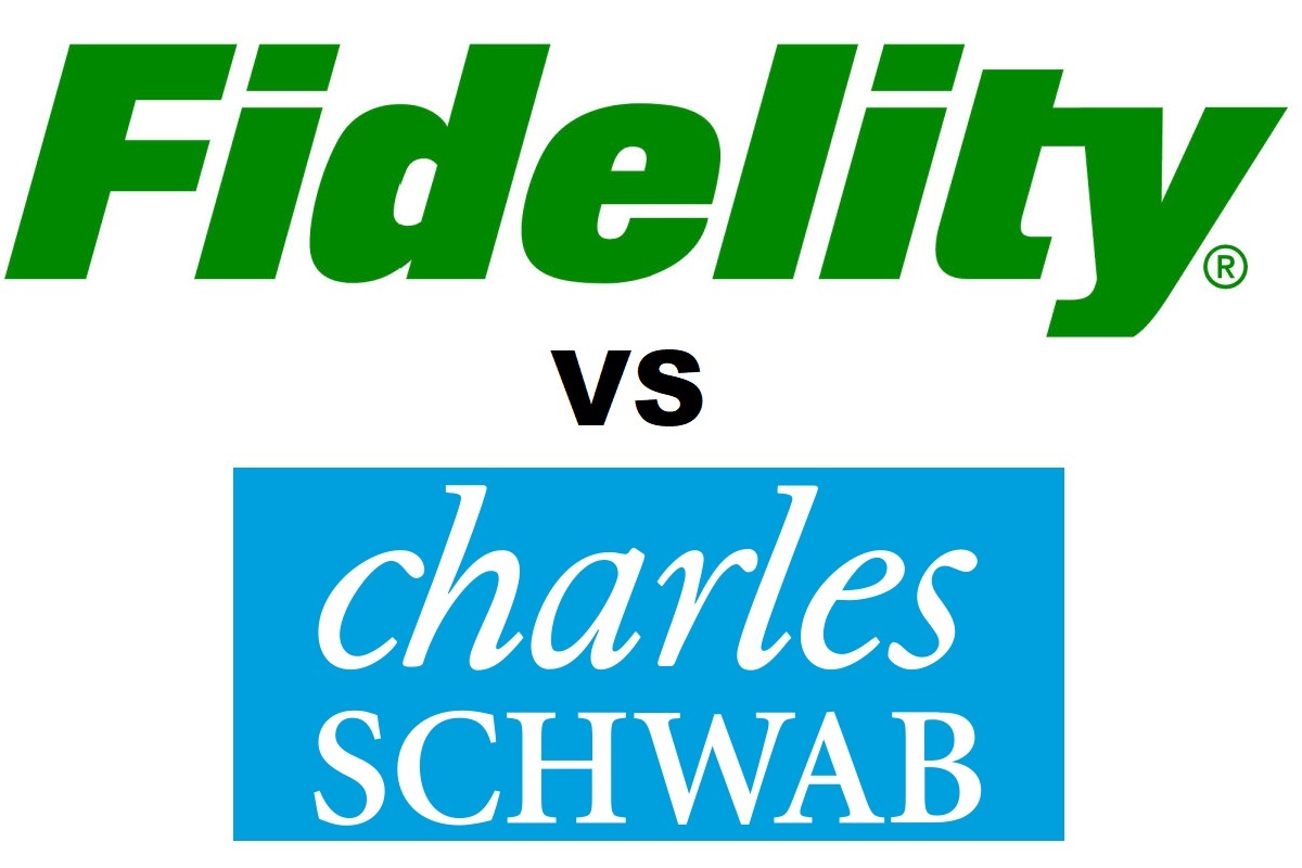 Fidelity vs Charles Schwab logos. Deciding between FDVV vs SCHD comes down 
